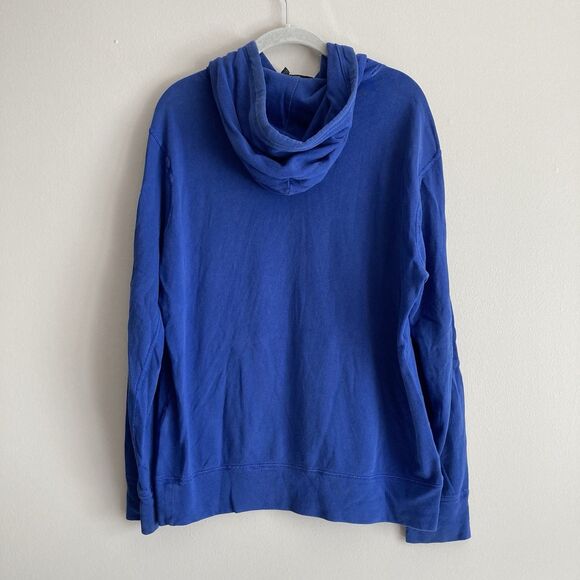 Polo Ralph Lauren Mens Hoodie Size Medium Pullover Blue White Logo Preppy Casual - Picture 6 of 10